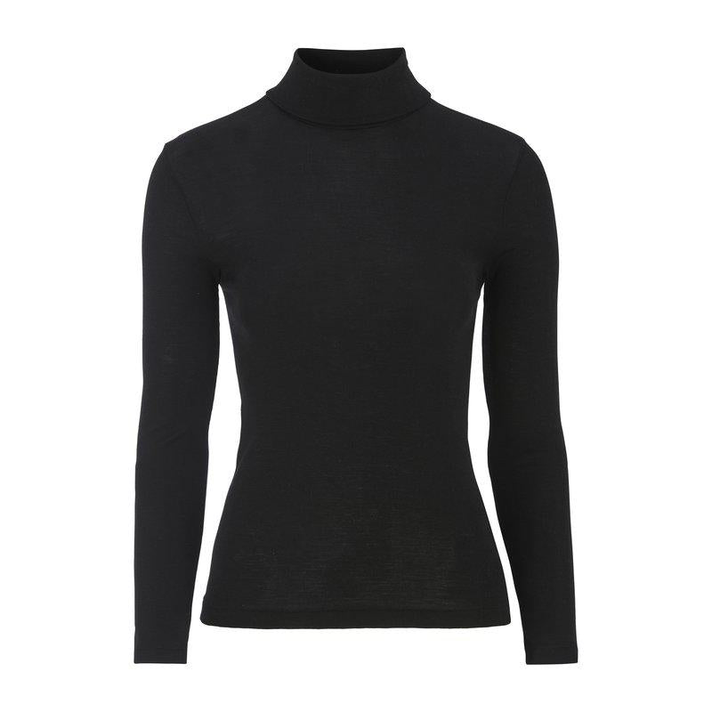 TUNN BLUSA VIÐ RULLIKRAÐA OG LANGARI ERMU