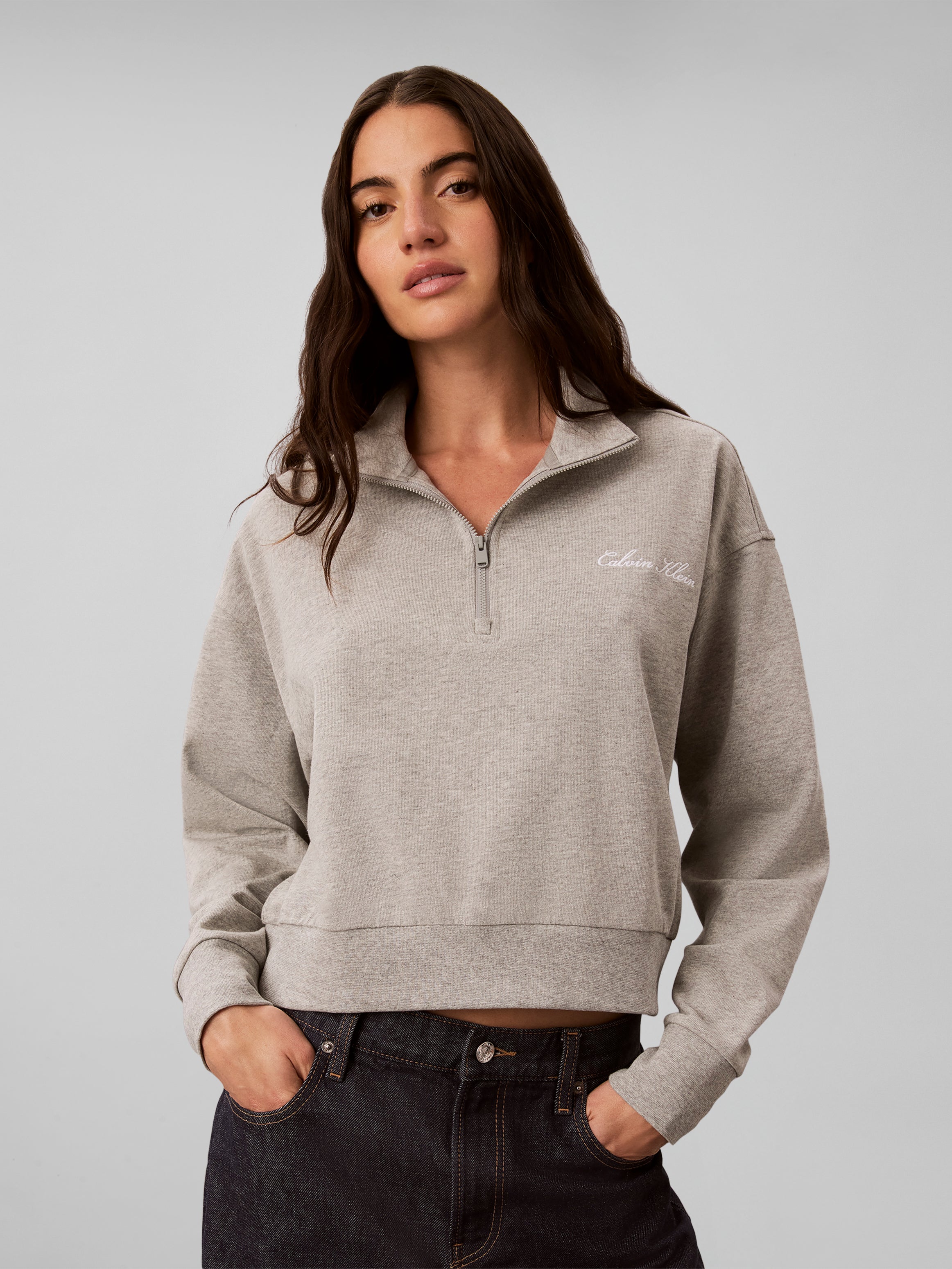 HEAVY JERSEY 1/4 ZIP TOP- GRAPHI