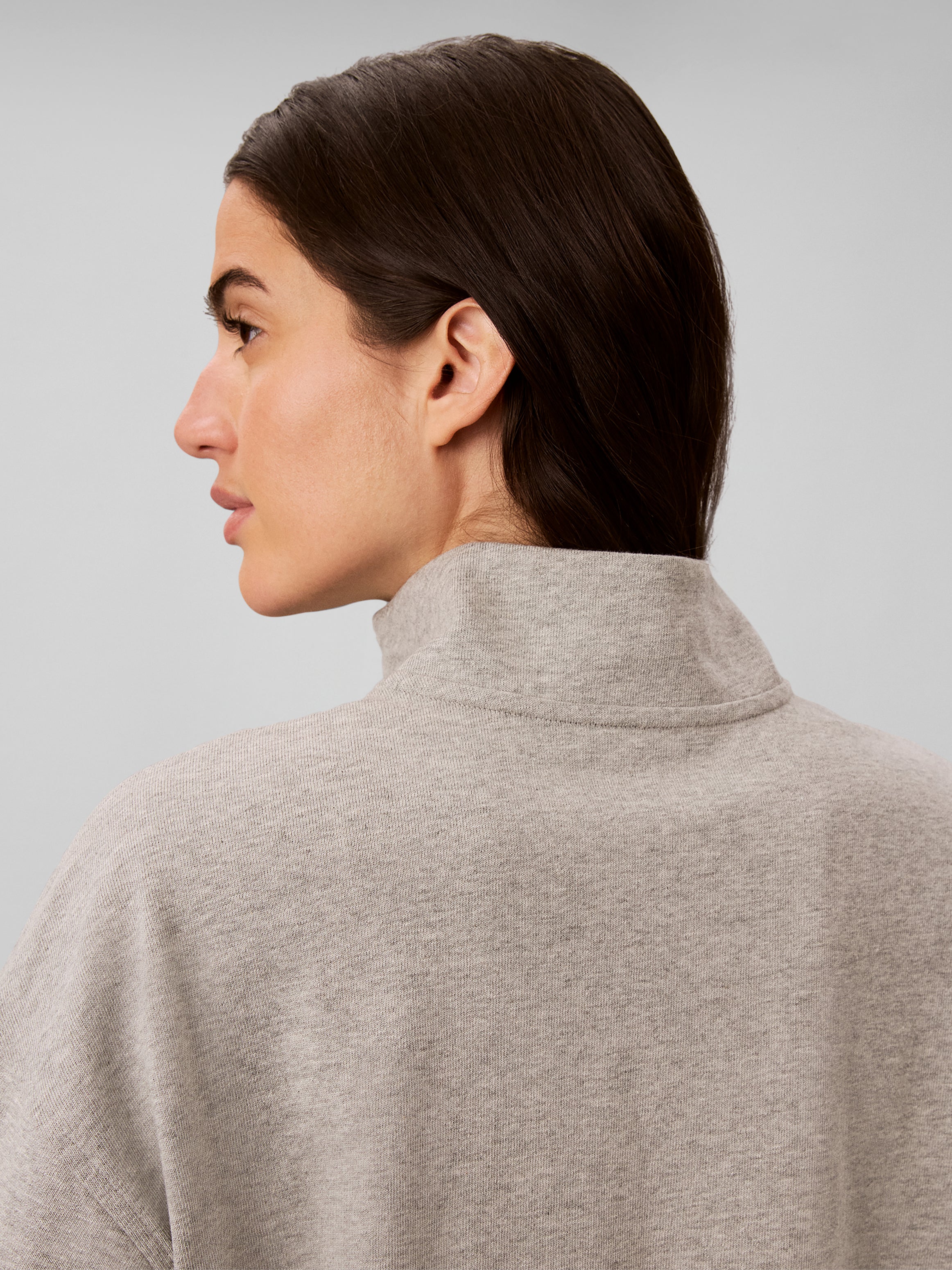 HEAVY JERSEY 1/4 ZIP TOP- GRAPHI