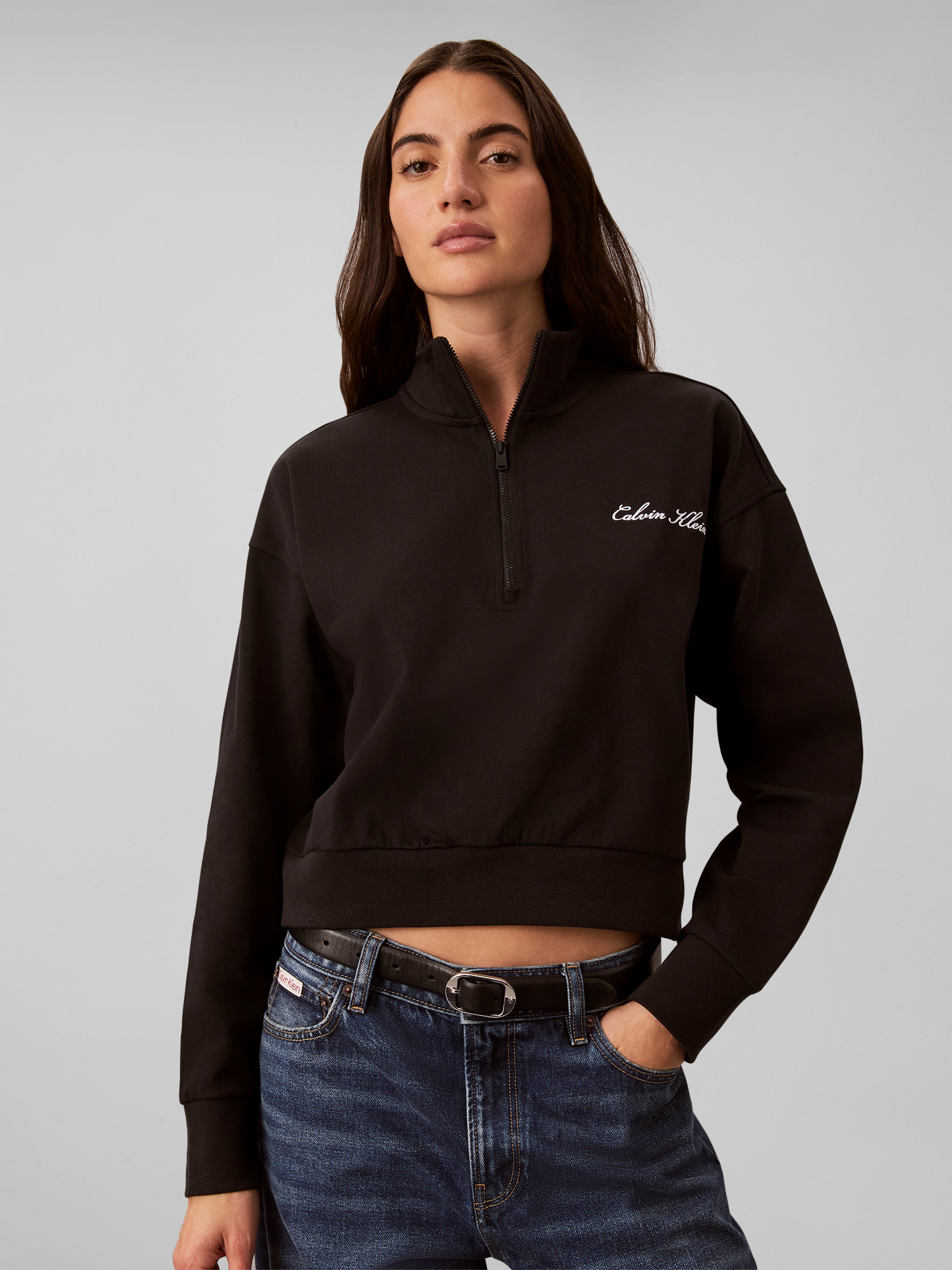 HEAVY JERSEY 1/4 ZIP TOP- GRAPHI
