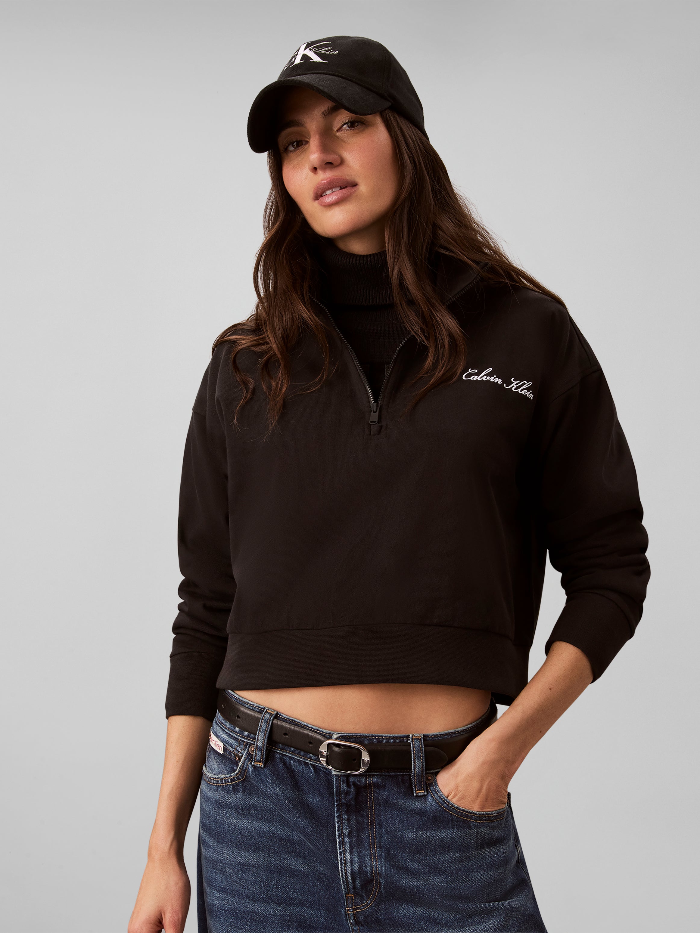 HEAVY JERSEY 1/4 ZIP TOP- GRAPHI