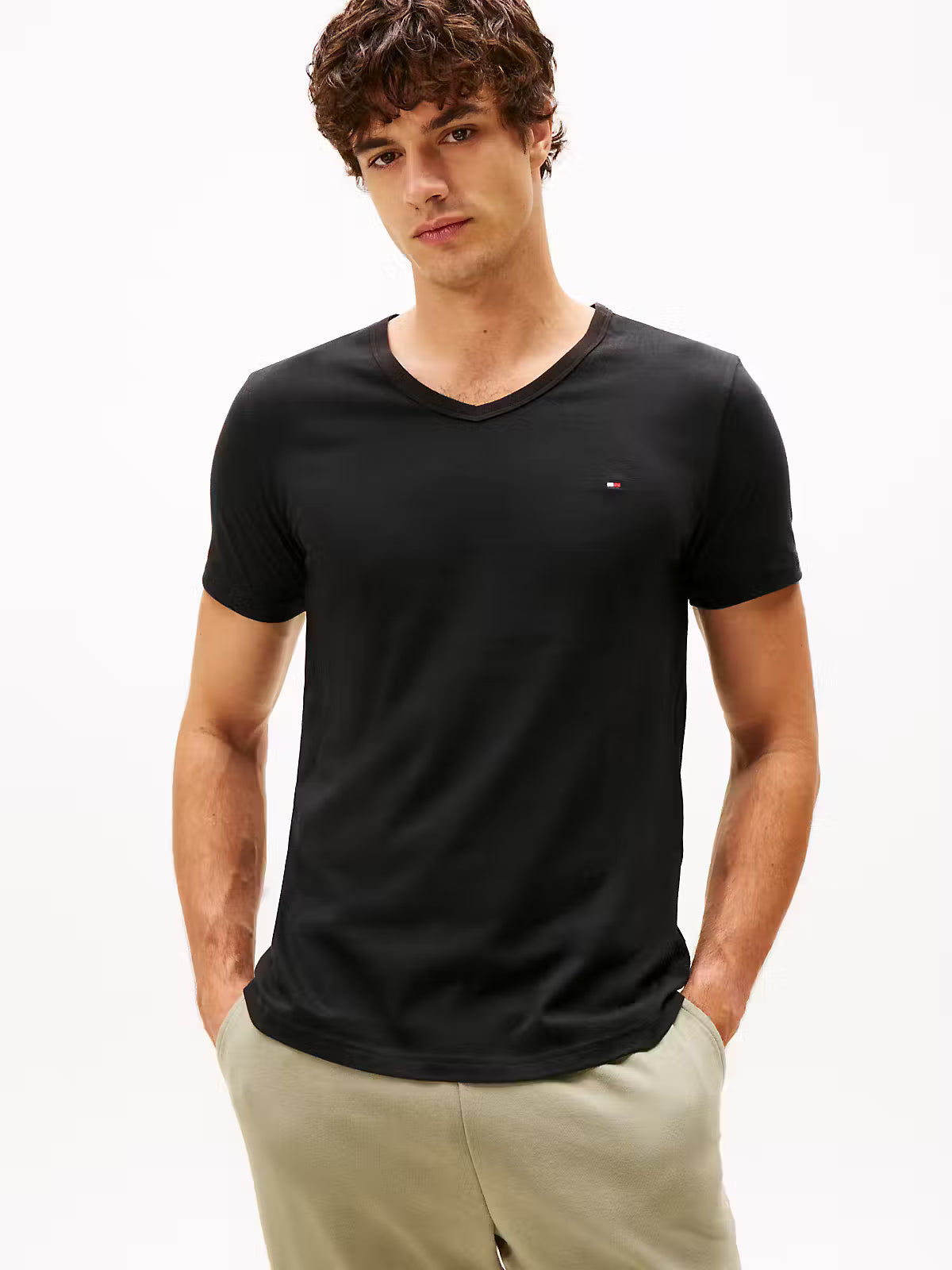 T-SHIRT 3STK Í PAKKA V-HÁLS