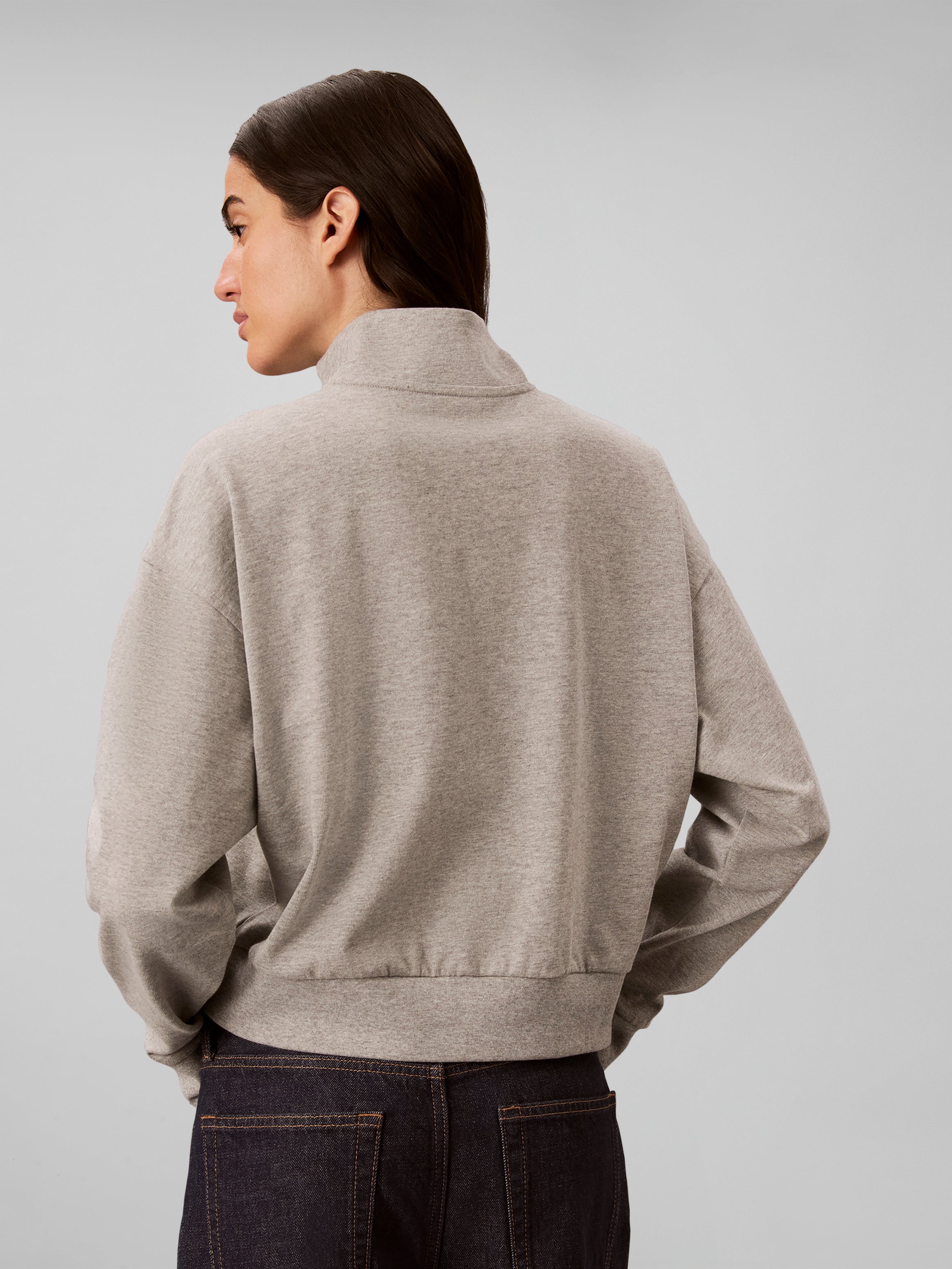 HEAVY JERSEY 1/4 ZIP TOP- GRAPHI