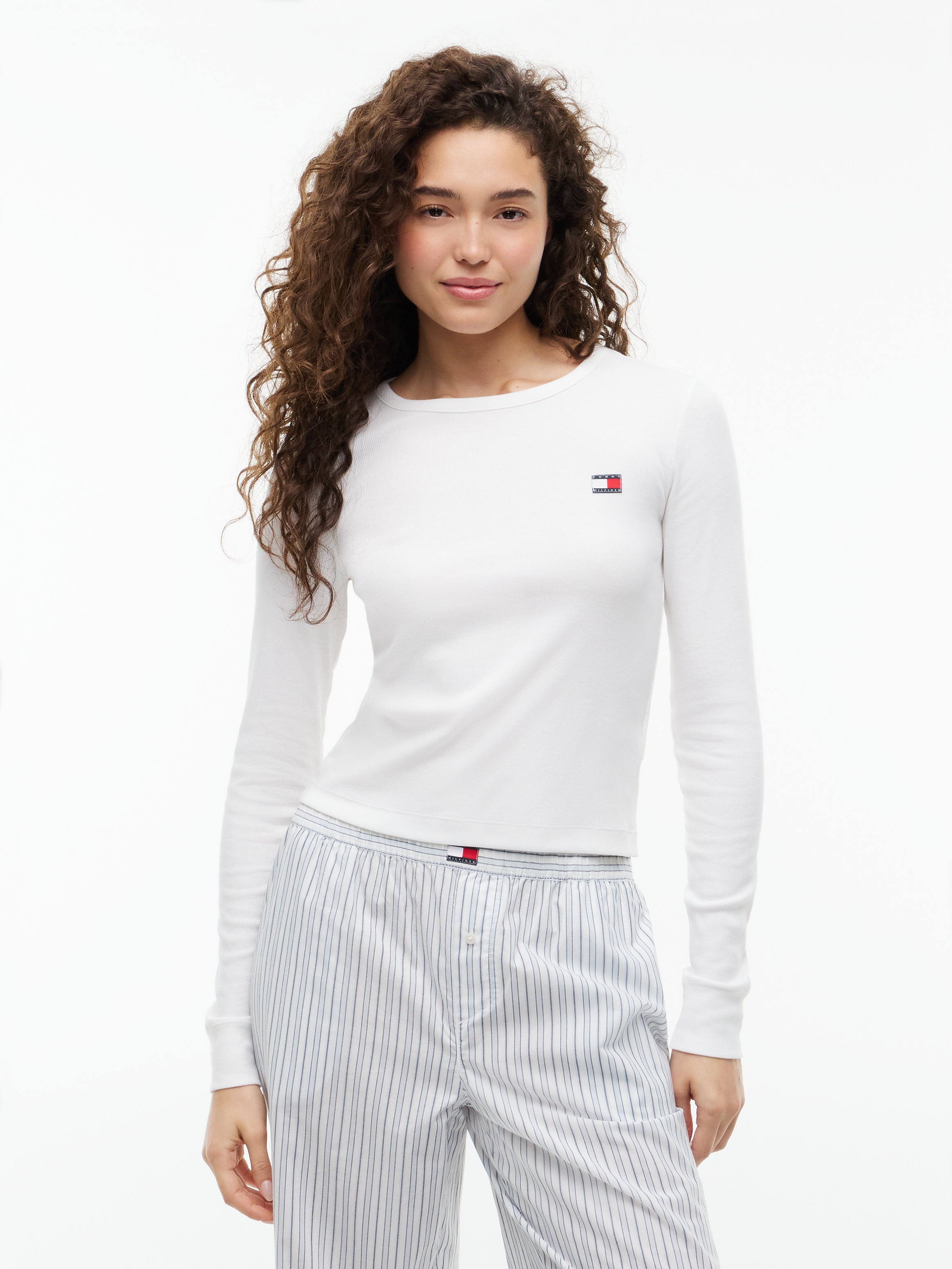 T-SHIRT RIB VIÐ LANGARI ERMU