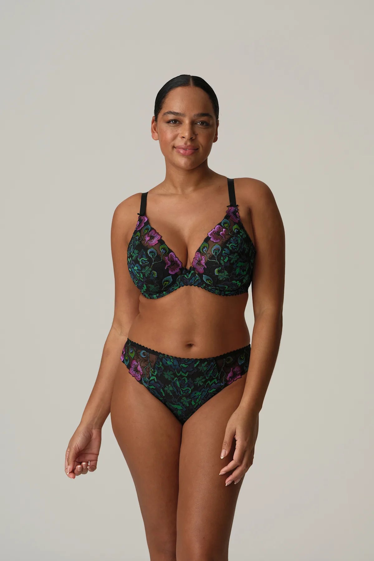 PrimaDonna SAN ANGEL half padded plunge bra Peacock Feather
